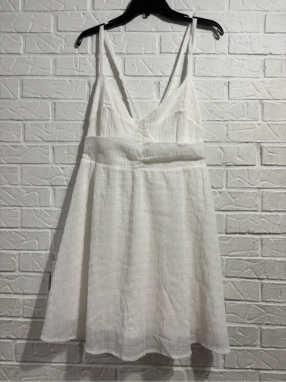 H&M White Guaze Textured Spaghetti Straps Corset Dress